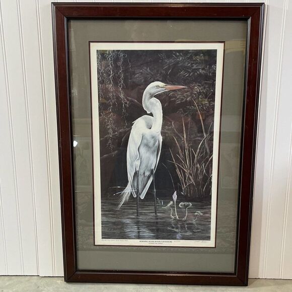 Framed White Egress ￼Print Signed Debbie Chiasson - Numbered 257/1000 - 22”X32” - Picture 1 of 11
